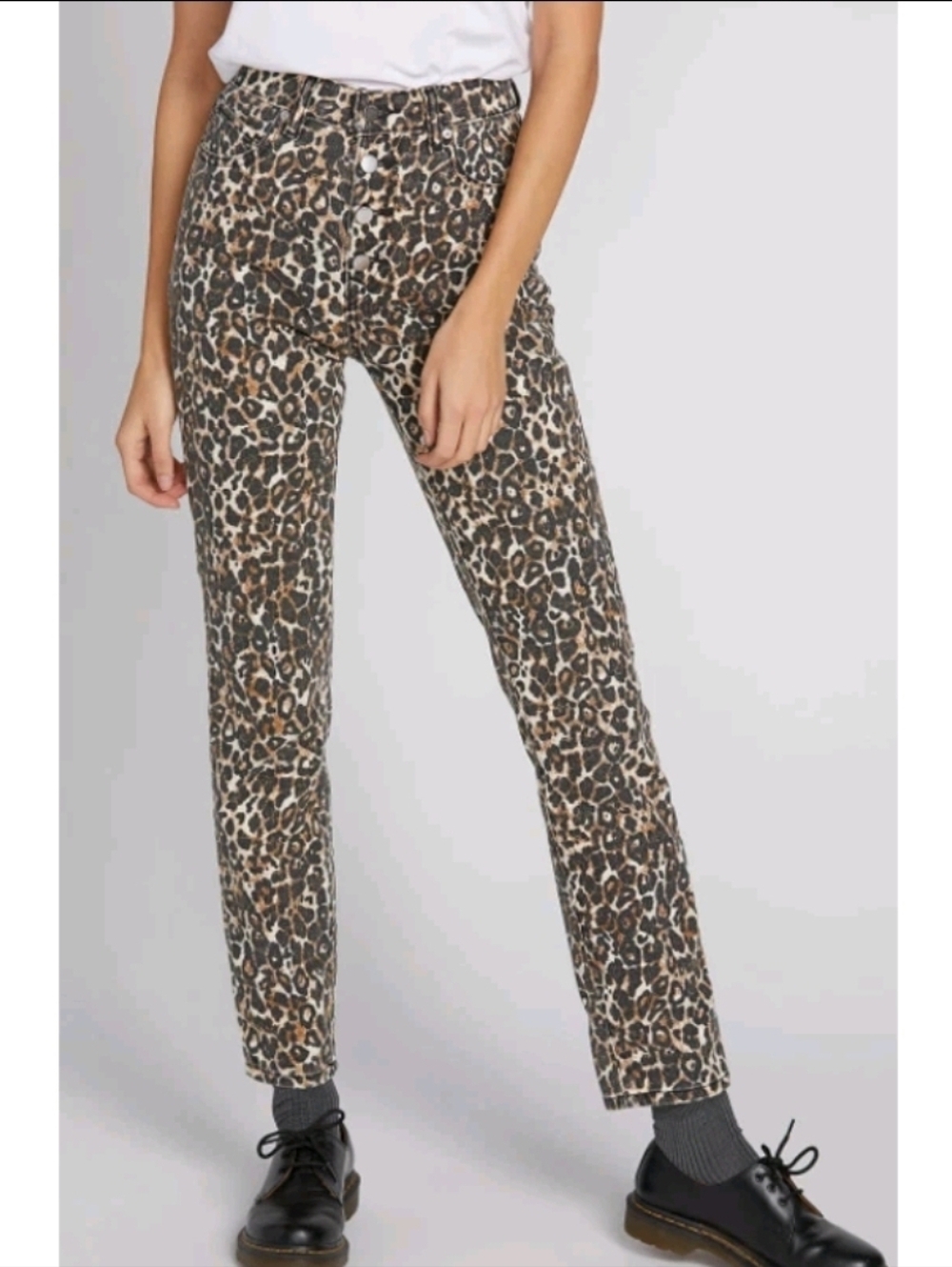 Y2K Volcom Super Stoned Leopard Print Ankle Skinny Jeans, Size 11, EUC!